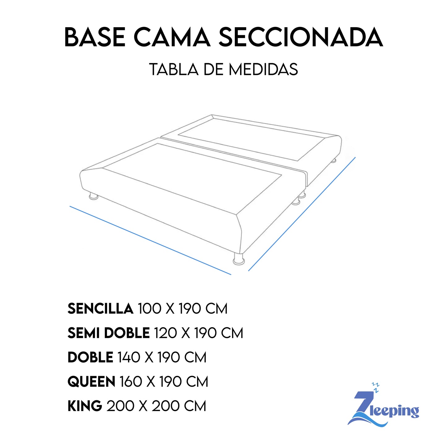 BASE CAMA SECCIONADA